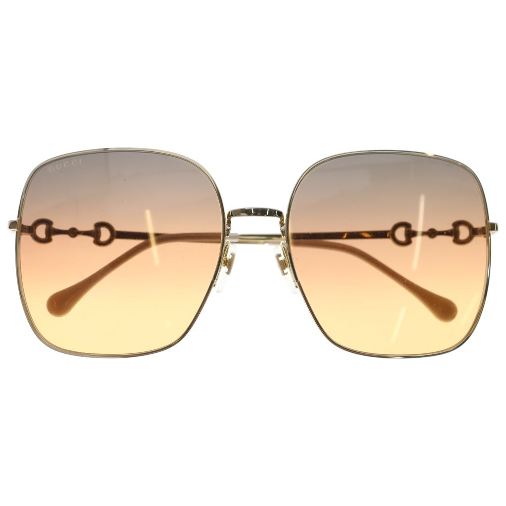 GUCCI(グッチ) スクエア ホースビット グラデーションサングラス ゴールド×ブラウン 61□18‐140 GG0879S