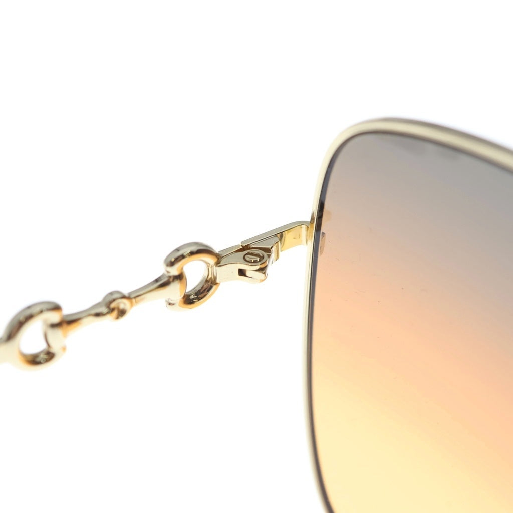 GUCCI(グッチ) スクエア ホースビット グラデーションサングラス ゴールド×ブラウン 61□18‐140 GG0879S
