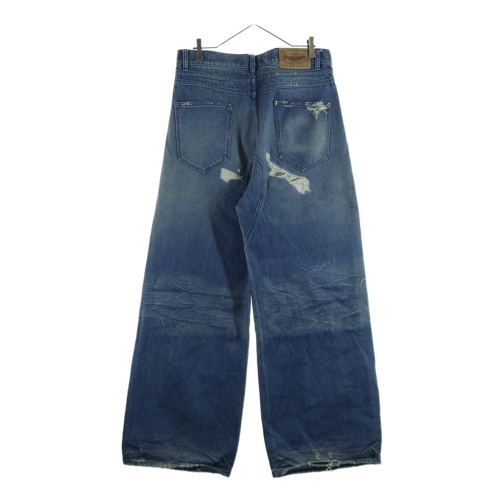 NO/FAITH STUDIOS(ノーフェイスストゥディオス) DAMAGE WIDE BUGGY JEANS ダメージワイド バギージーンズ インディゴ