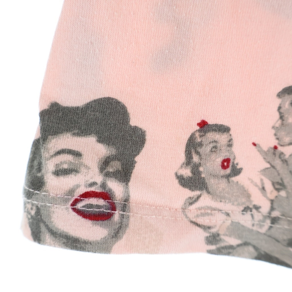 DOLCE & GABBANA(ドルチェアンドガッバーナ) 00S Pinup girl ピンナップガールプリント Tシャツカットソー ピンク レディース