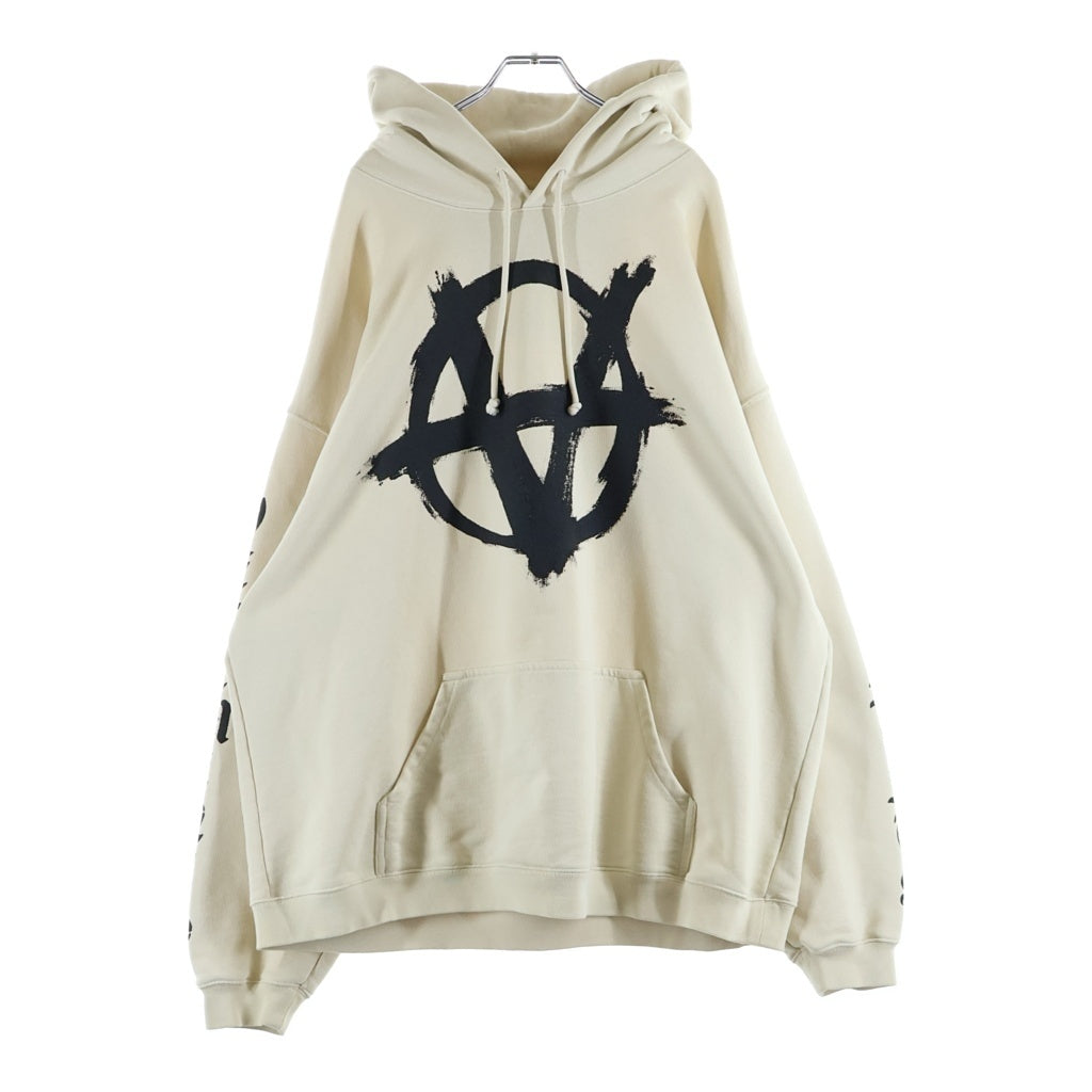 VETEMENTS(ヴェトモン) 21AW DOUBLE ANARCHY LOGO HOODIE ダブルアナーキー ロゴ フーディー プルオーバーパーカー ホワイト UA52TR820W