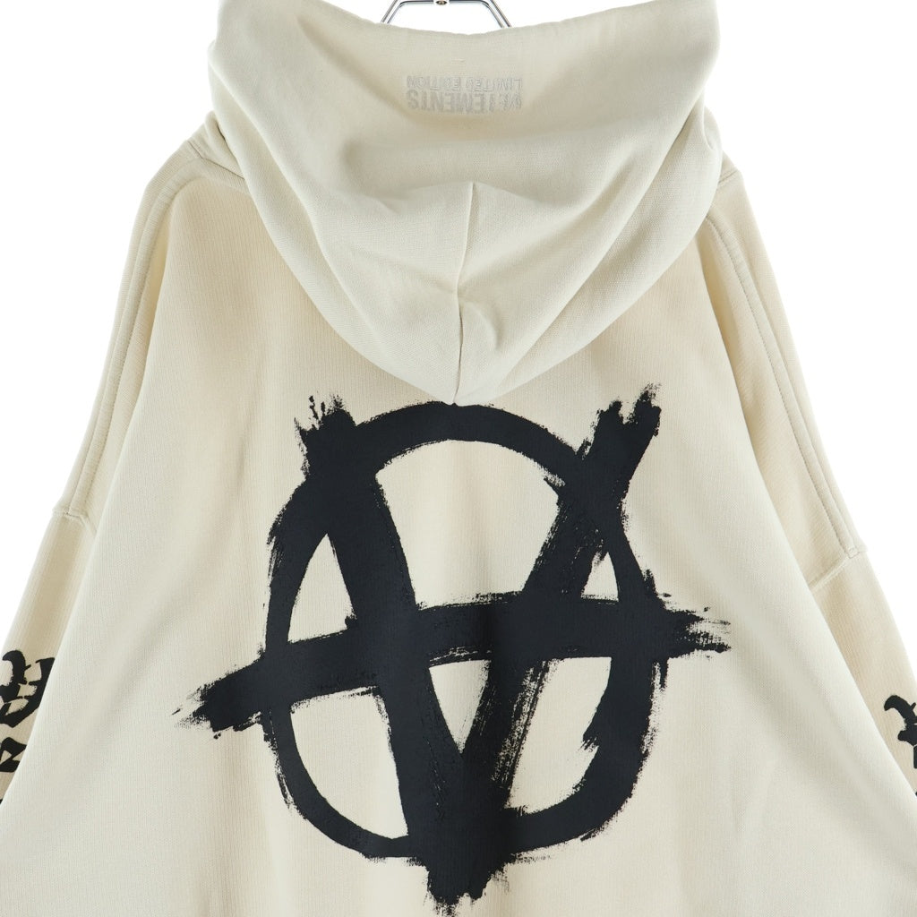 VETEMENTS(ヴェトモン) 21AW DOUBLE ANARCHY LOGO HOODIE ダブルアナーキー ロゴ フーディー プルオーバーパーカー ホワイト UA52TR820W