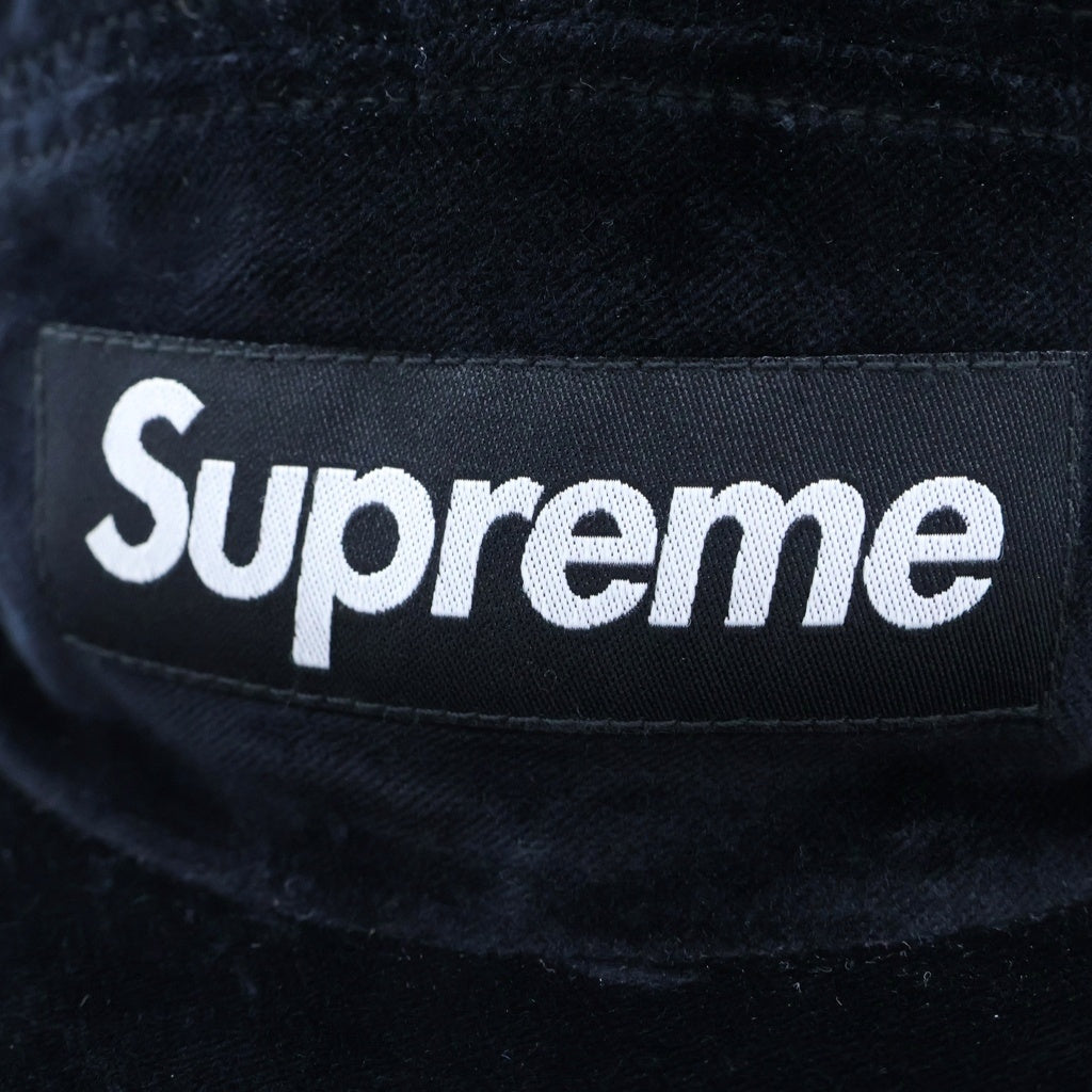 SUPREME(シュプリーム) 18AW Velvet Camp Cap BOXロゴ ベルベット キャンプキャップ ブラック