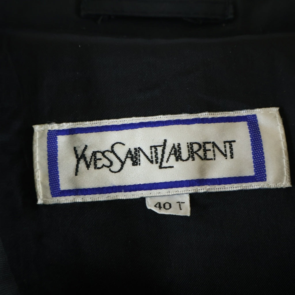 YVES SAINT LAURENT(イヴサンローラン) 80s ダブルブレスト トレンチ コート ブラック