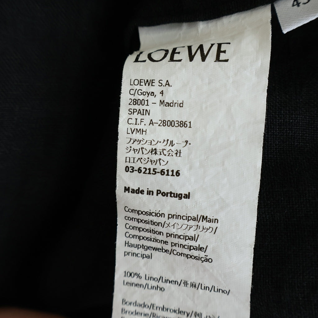 LOEWE(ロエベ) ANAGRAM POCKET SHIRT アナグラム ポケット リネン長袖シャツ ブラック H616Y05X63