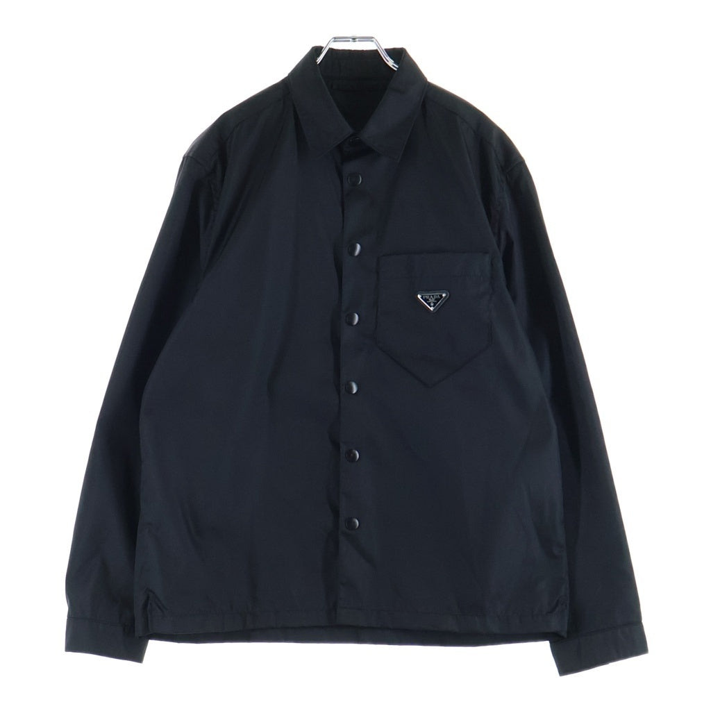 PRADA(プラダ) Re-Nylon トライアングルプレート シャツジャケット ブラック SC514 S202 1WQ8