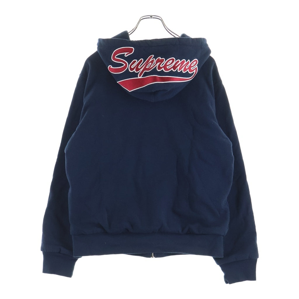 SUPREME(シュプリーム) 18AW Thermal Zip Up Sweatshirt 裏地サーマル フードロゴ ジップアップパーカー ネイビー