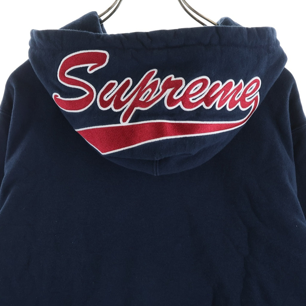 SUPREME(シュプリーム) 18AW Thermal Zip Up Sweatshirt 裏地サーマル フードロゴ ジップアップパーカー ネイビー
