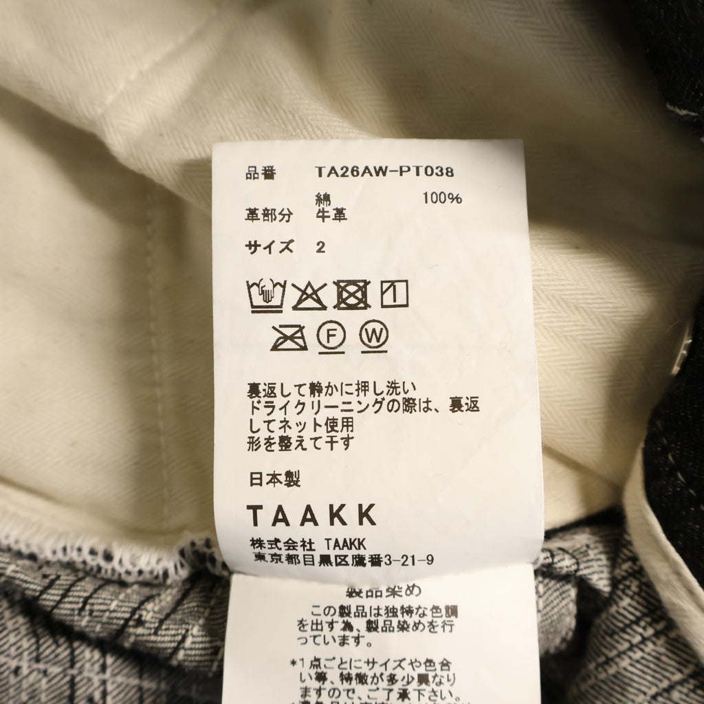 TAAKK(ターク) 26AW SHAGGY DENIM PANTS TA26AW-PT038 加工 ワイドデニムパンツ ブラック