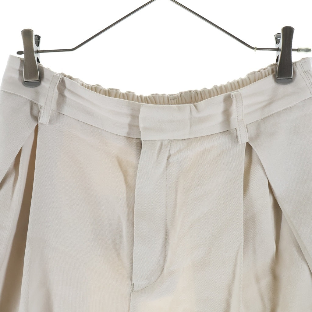 beautiful people(ビューティフルピープル) 26SS high twist gabardine three tuck shorts ツータック ワイドショーツ ベージュ