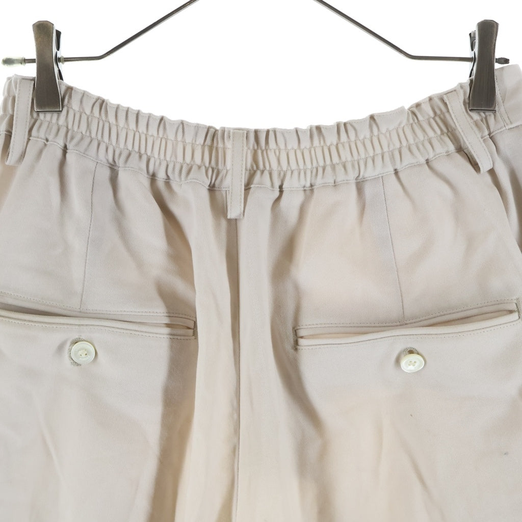 beautiful people(ビューティフルピープル) 26SS high twist gabardine three tuck shorts ツータック ワイドショーツ ベージュ