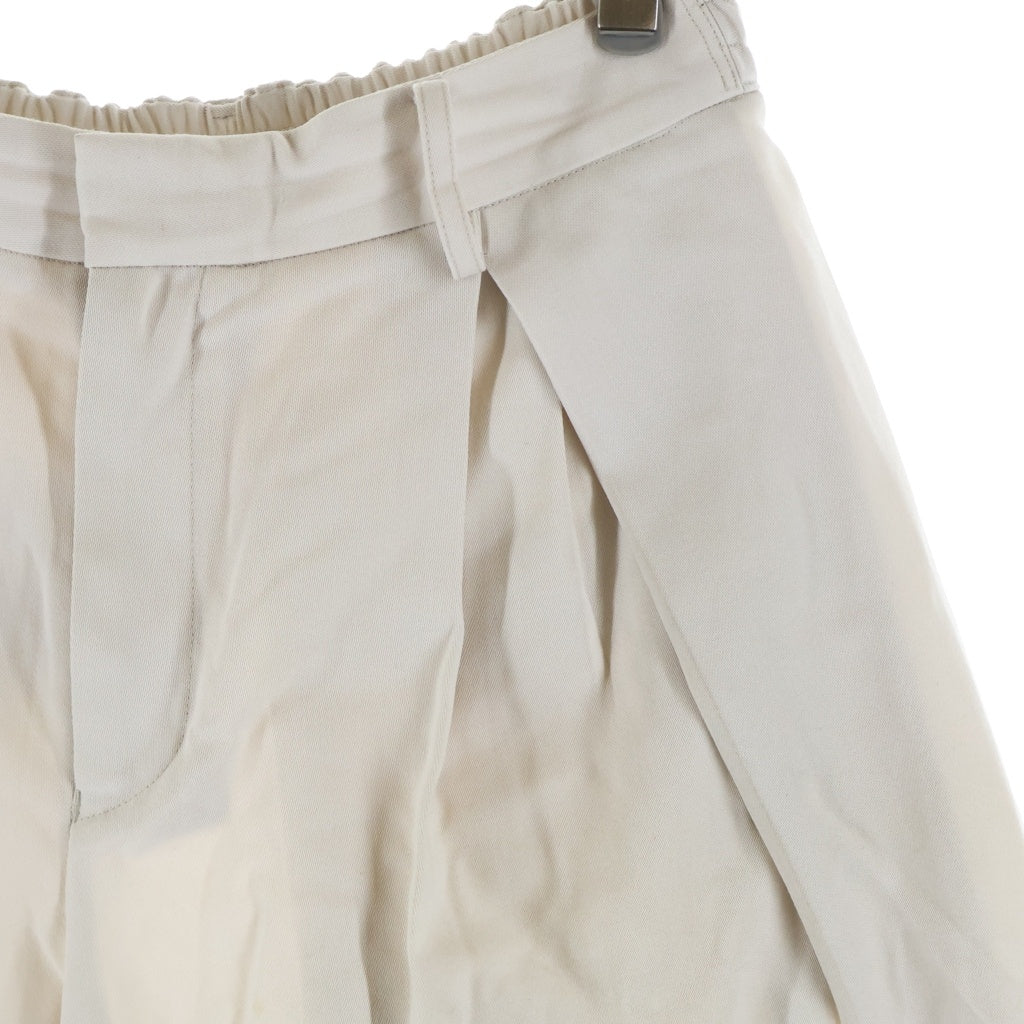 beautiful people(ビューティフルピープル) 26SS high twist gabardine three tuck shorts ツータック ワイドショーツ ベージュ