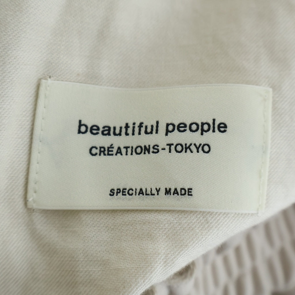 beautiful people(ビューティフルピープル) 26SS high twist gabardine three tuck shorts ツータック ワイドショーツ ベージュ