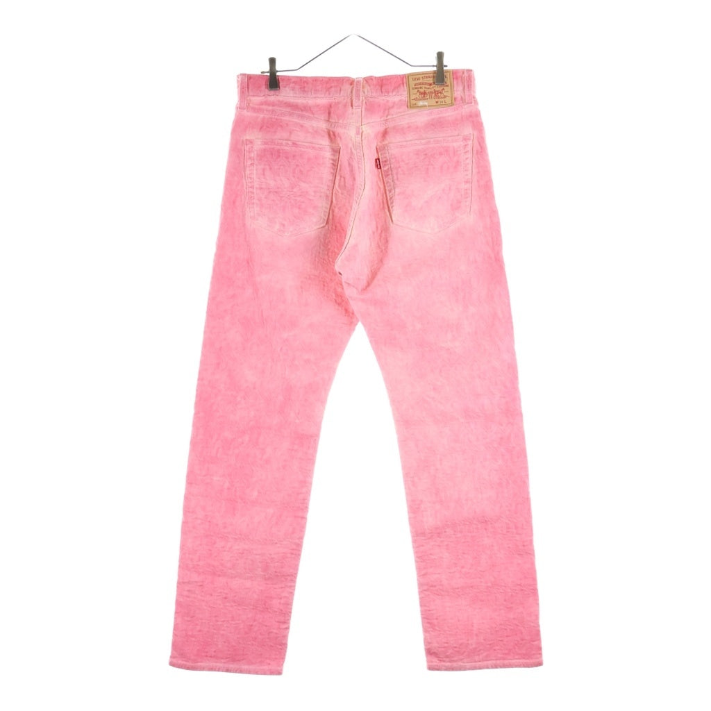 STUSSY(ステューシー) ×Levi's 総柄 ストレート デニムパンツ ピンク PC9-A5219-0000