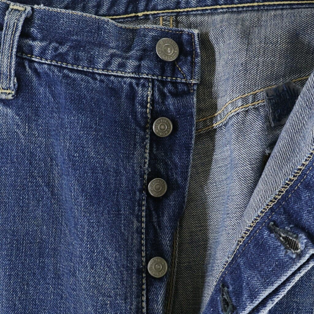 Levi's(リーバイス) VINTAGE 50s 501XX レザーパッチ 推定両面期 大文字リベット センターフープ 通常R フラット隠しリベット デニムパンツ インディゴ