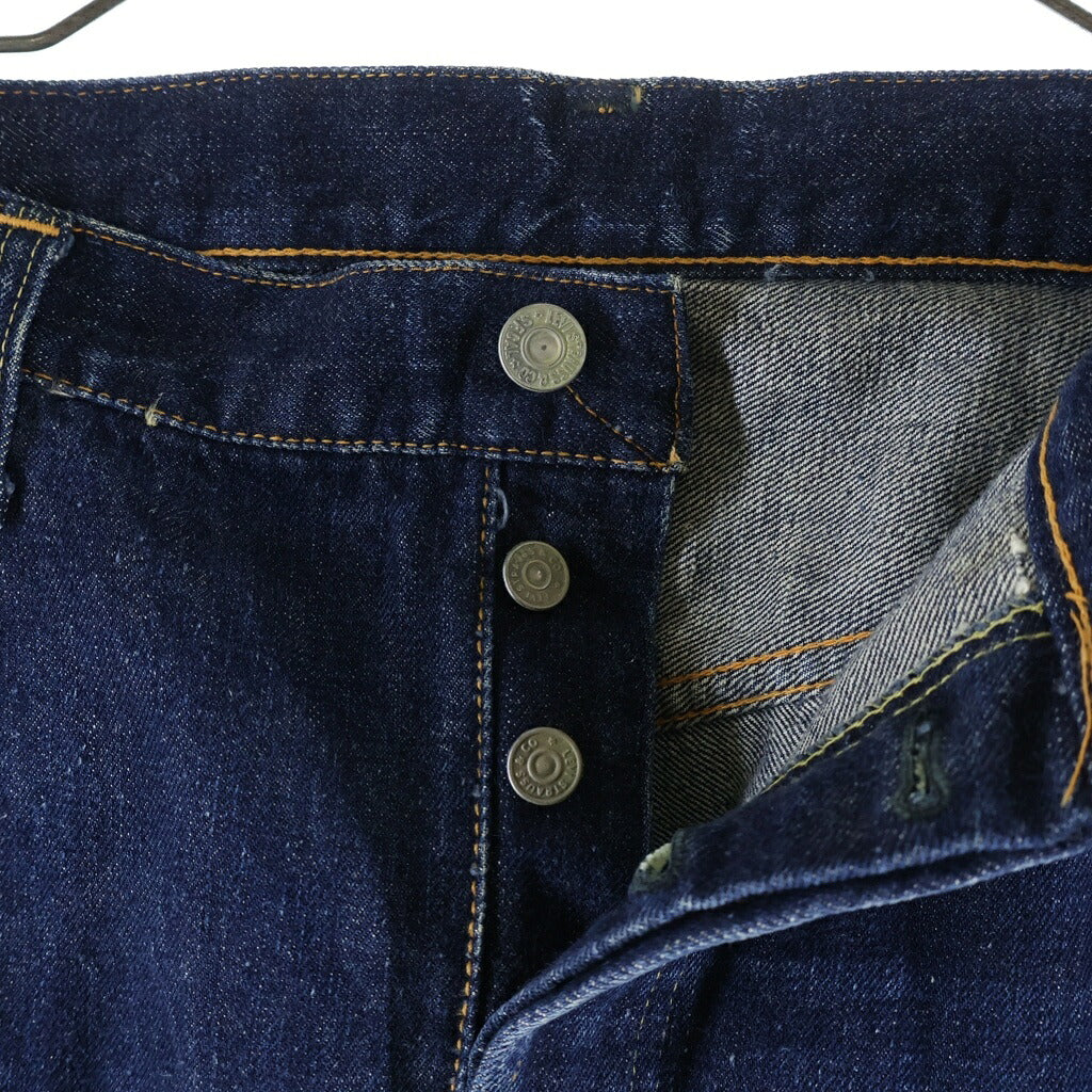 Levi's(リーバイス) VINTAGE 50s 501XX レザーパッチ 残り 両面 大文字リベット センターフープ フラット隠しリベット デニムパンツ インディゴ