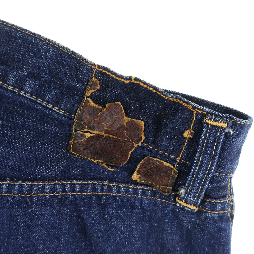 Levi's(リーバイス) VINTAGE 50s 501XX レザーパッチ 残り 両面 大文字リベット センターフープ フラット隠しリベット デニムパンツ インディゴ