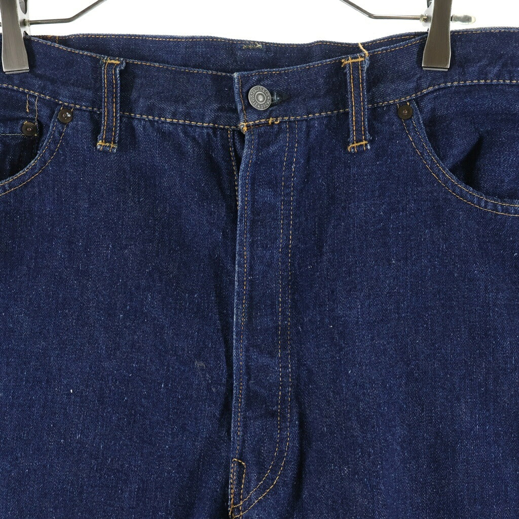 Levi's(リーバイス) VINTAGE 50s 501XX レザーパッチ 残り ビーフジャーキー 両面 大文字リベット センターフープ フラット隠しリベット デニムパンツ インディゴ