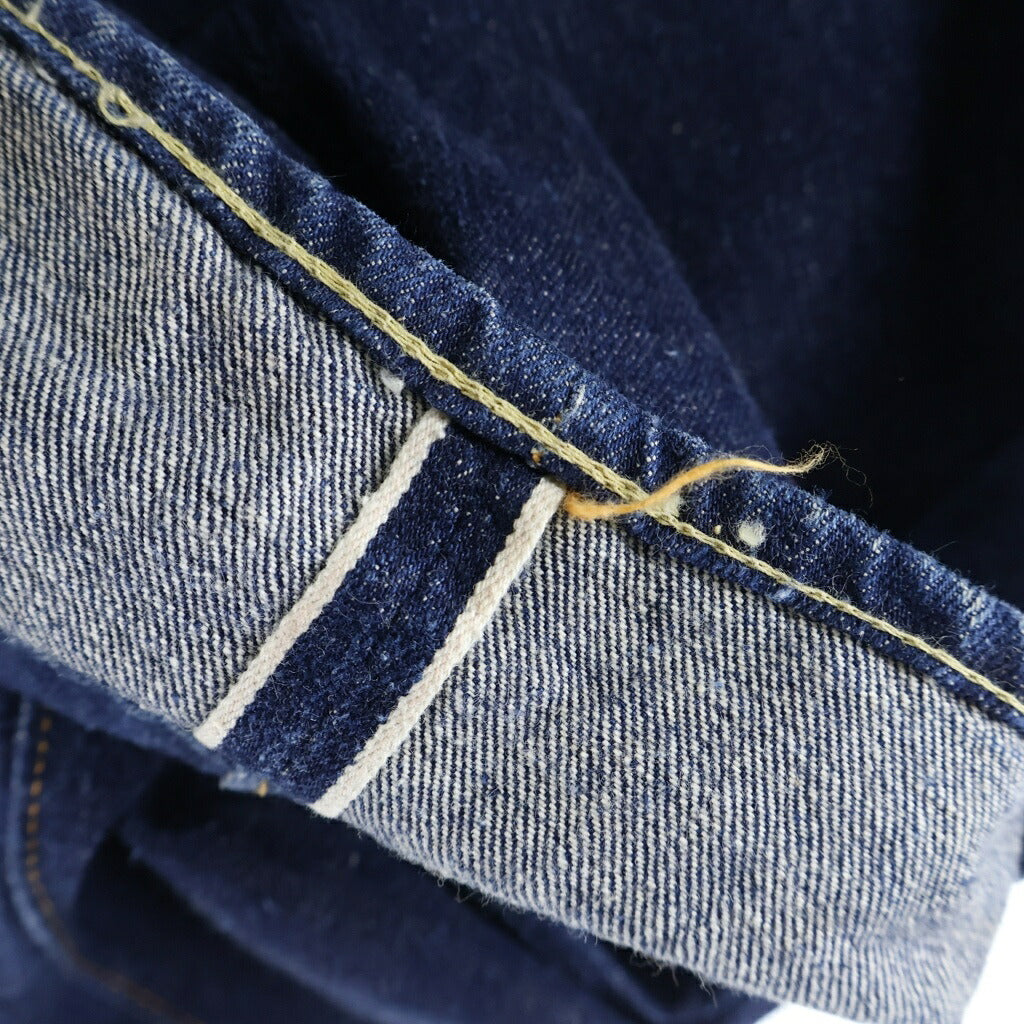Levi's(リーバイス) VINTAGE 50s 501XX レザーパッチ 残り ビーフジャーキー 両面 大文字リベット センターフープ フラット隠しリベット デニムパンツ インディゴ