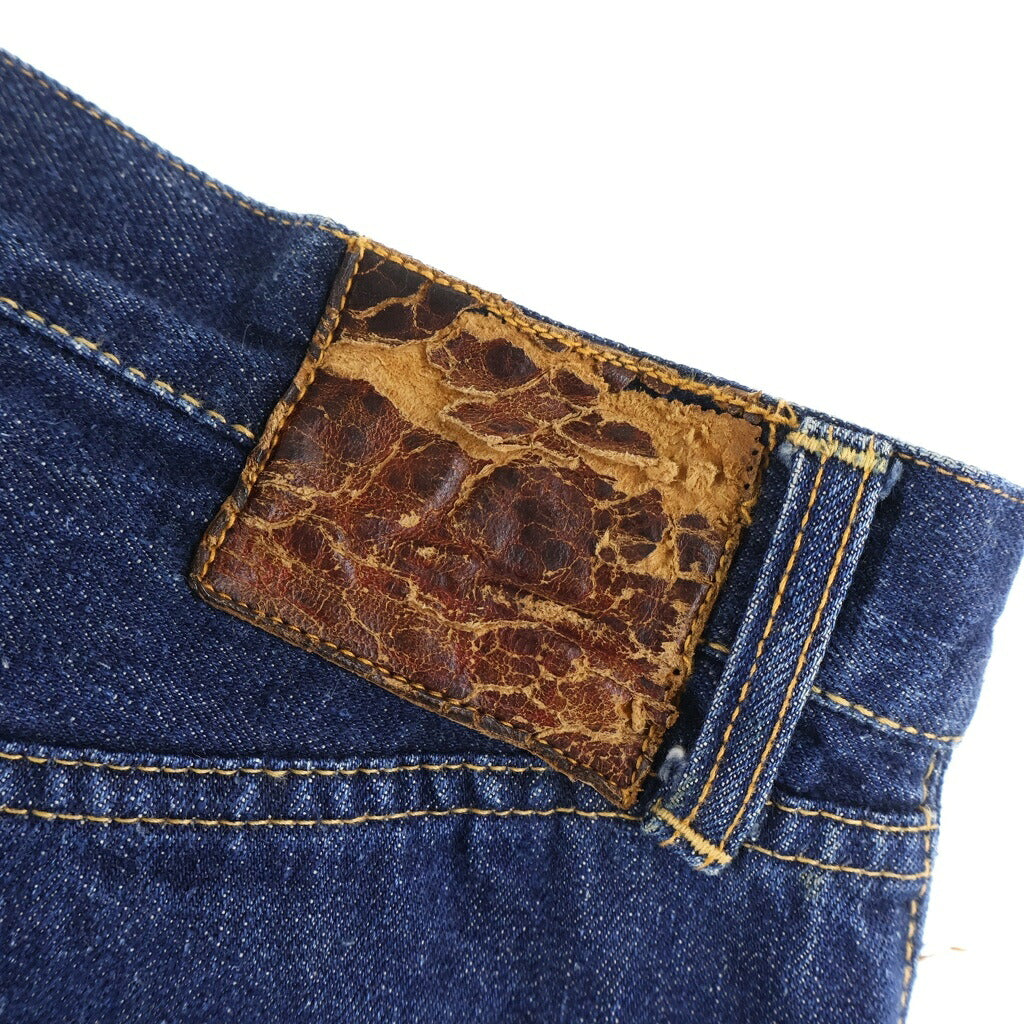 Levi's(リーバイス) VINTAGE 50s 501XX レザーパッチ 残り ビーフジャーキー 両面 大文字リベット センターフープ フラット隠しリベット デニムパンツ インディゴ