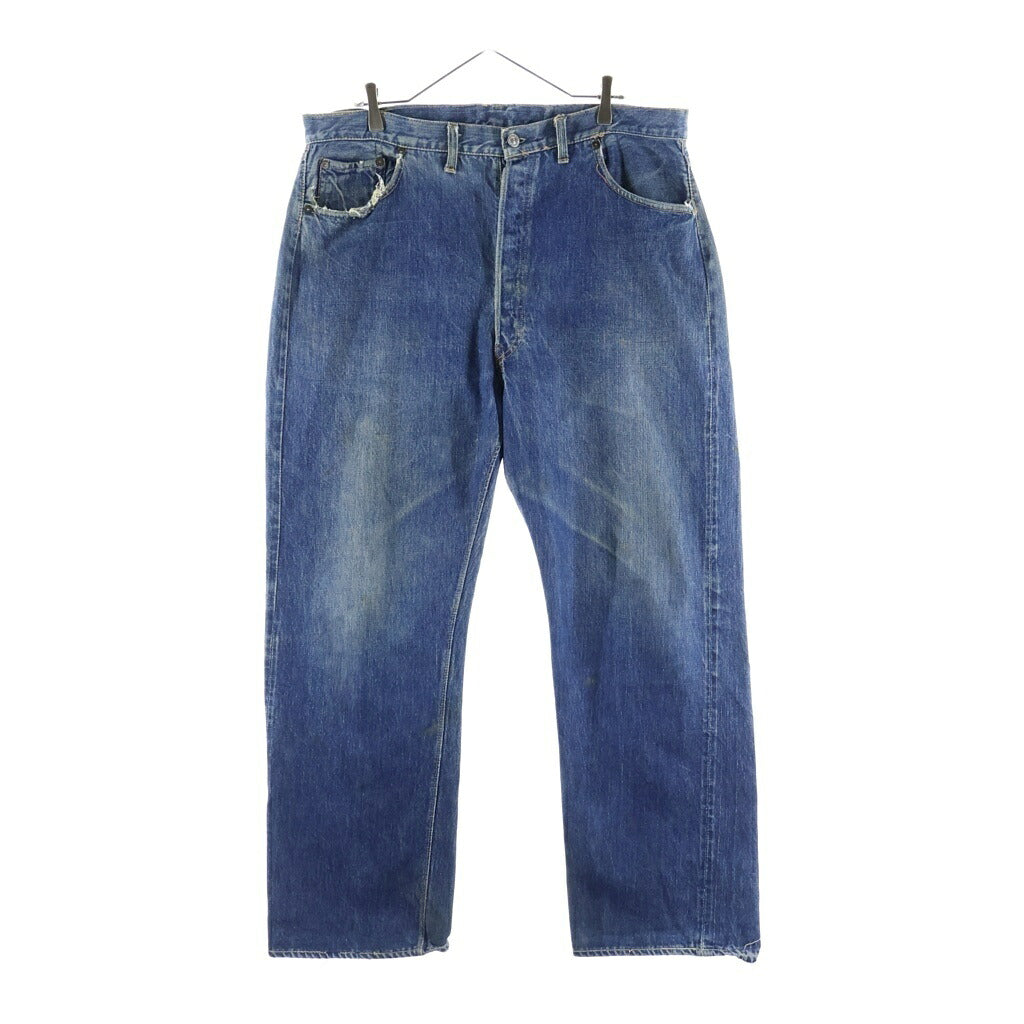 Levi's(リーバイス) VINTAGE 50s 501XX レザーパッチ 推定両面期 大文字リベット センターフープ 通常R フラット隠しリベット デニムパンツ インディゴ