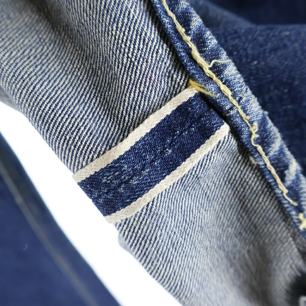 Levi's(リーバイス) VINTAGE 50s 501XX レザーパッチ 推定両面期 大文字リベット センターフープ 通常R フラット隠しリベット デニムパンツ インディゴ