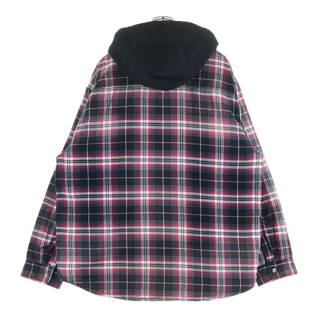 SUPREME(シュプリーム) 25AW ×Dickies Lined Zip Up Hooded Flannel Shirt ×ディッキーズ チェック柄ジップアップフーデッド長袖シャツ レッド