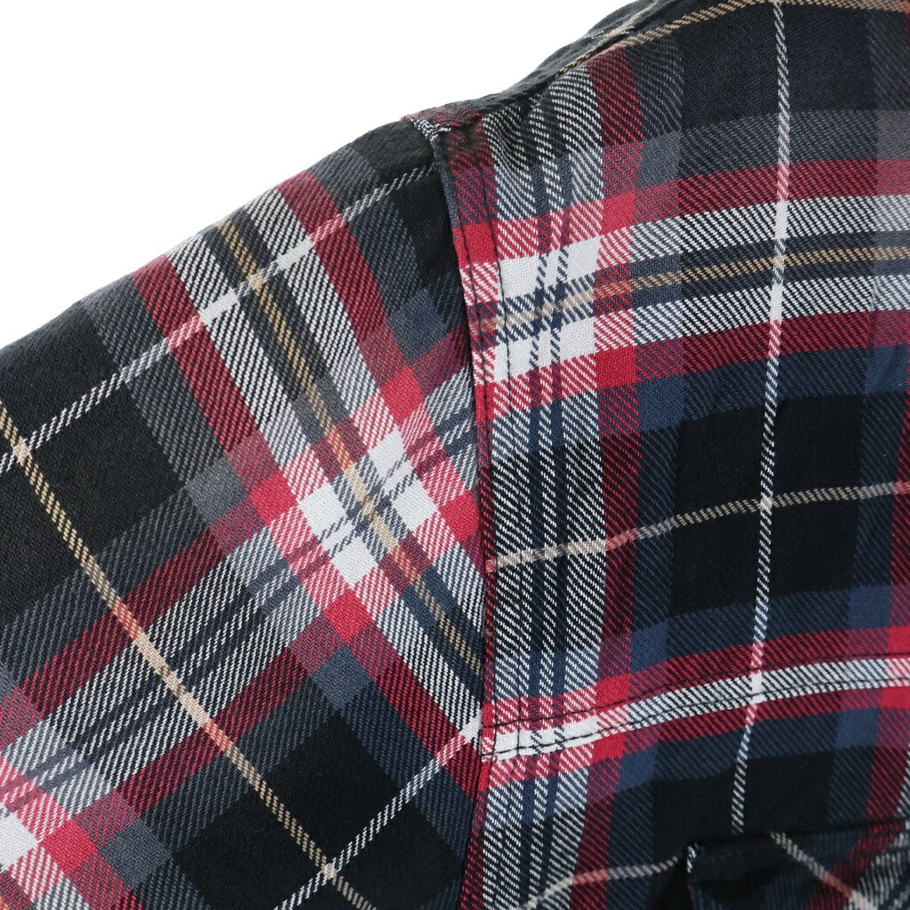 SUPREME(シュプリーム) 25AW ×Dickies Lined Zip Up Hooded Flannel Shirt ×ディッキーズ チェック柄ジップアップフーデッド長袖シャツ レッド