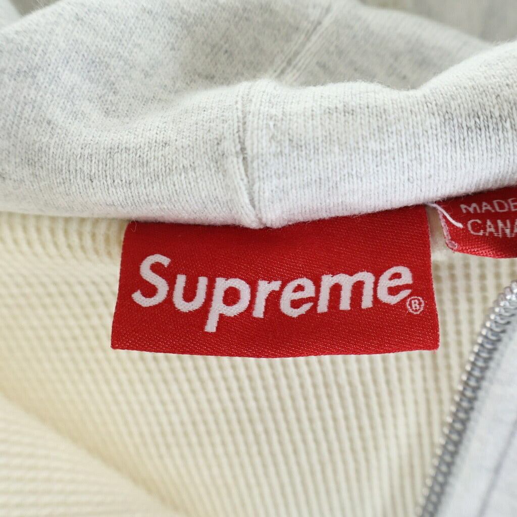 SUPREME(シュプリーム) 18AW Thermal Zip Up Sweatshirt 裏地サーマル フードロゴ ジップアップパーカー グレー