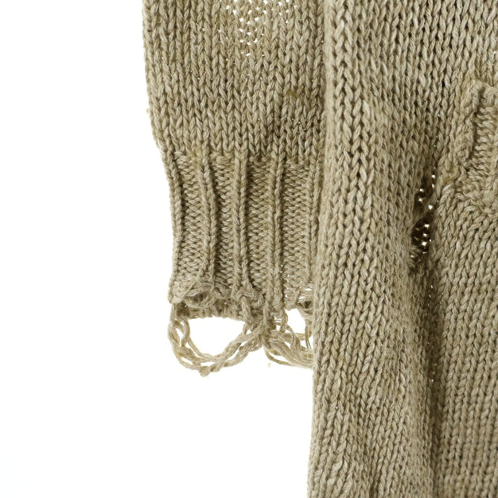KAMIYA(カミヤ) 26AW Damaged Low Gauge Long Cardigan ダメージドローゲージカーディガン G17CD077 ロングカーディガン ベージュ