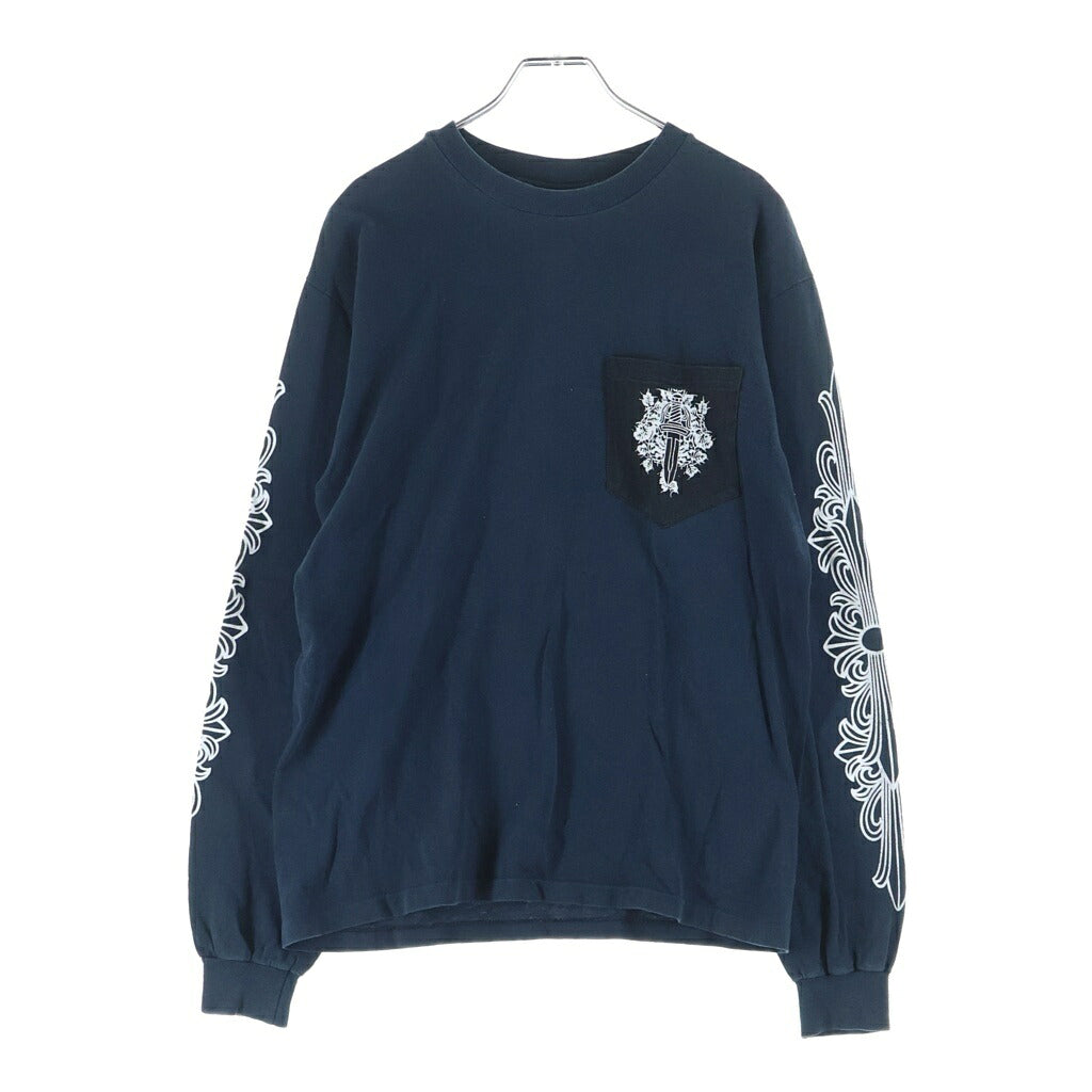 CHROME HEARTS(クロムハーツ) OLD VINE DAGGER ARM FLORAL L/S TEE オールド ヴァインダガー袖フローラル長袖Tシャツ ブラック