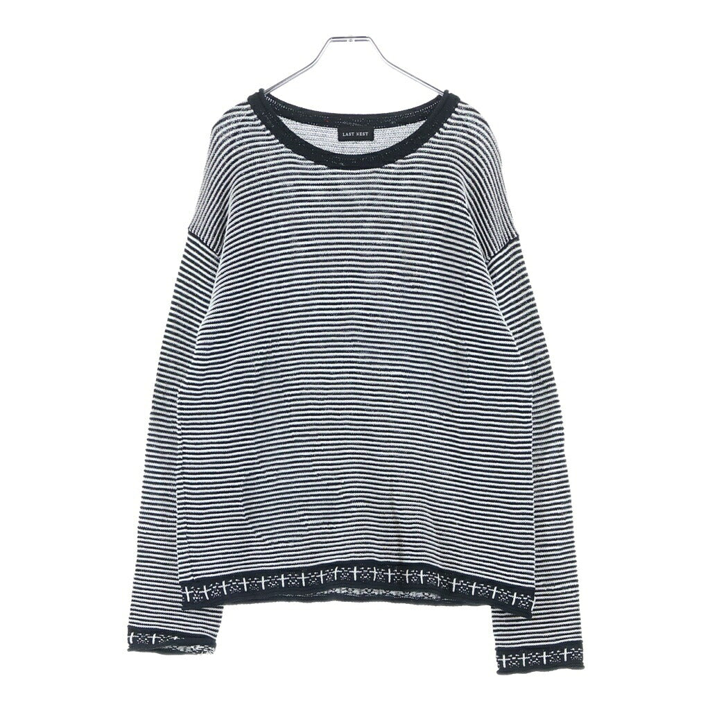 LAST NEST(ラスト ネスト) IIIusion Doves Sweater イリュージョンニットセーター ホワイト/ブラック