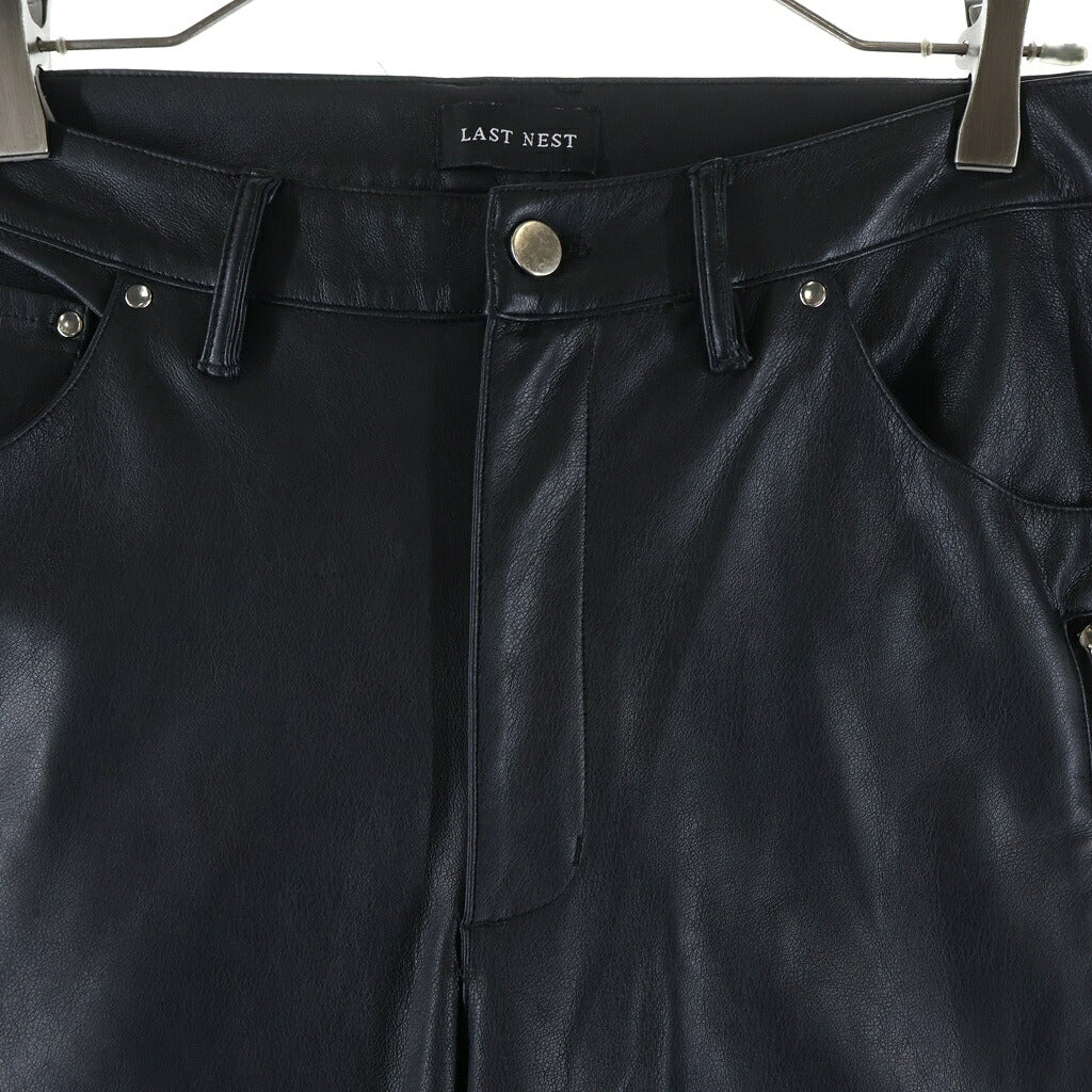 LAST NEST(ラスト ネスト) Baggy Leather Cargo Pants バギーレザー カーゴパンツ ブラック