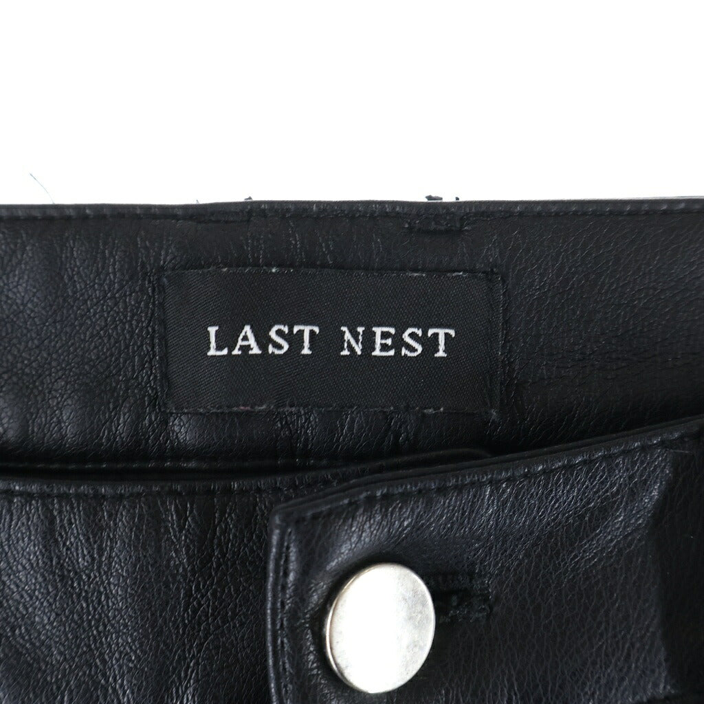LAST NEST(ラスト ネスト) Baggy Leather Cargo Pants バギーレザー カーゴパンツ ブラック