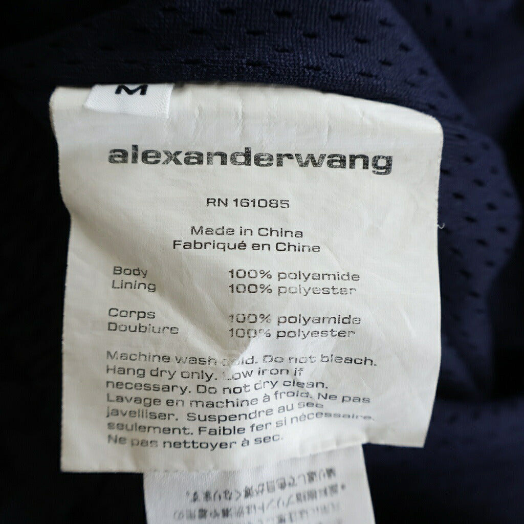 ALEXANDER WANG(アレキサンダーワン) 23SS ロゴプリント ナイロン トラックパンツ ブラック UWC1234064