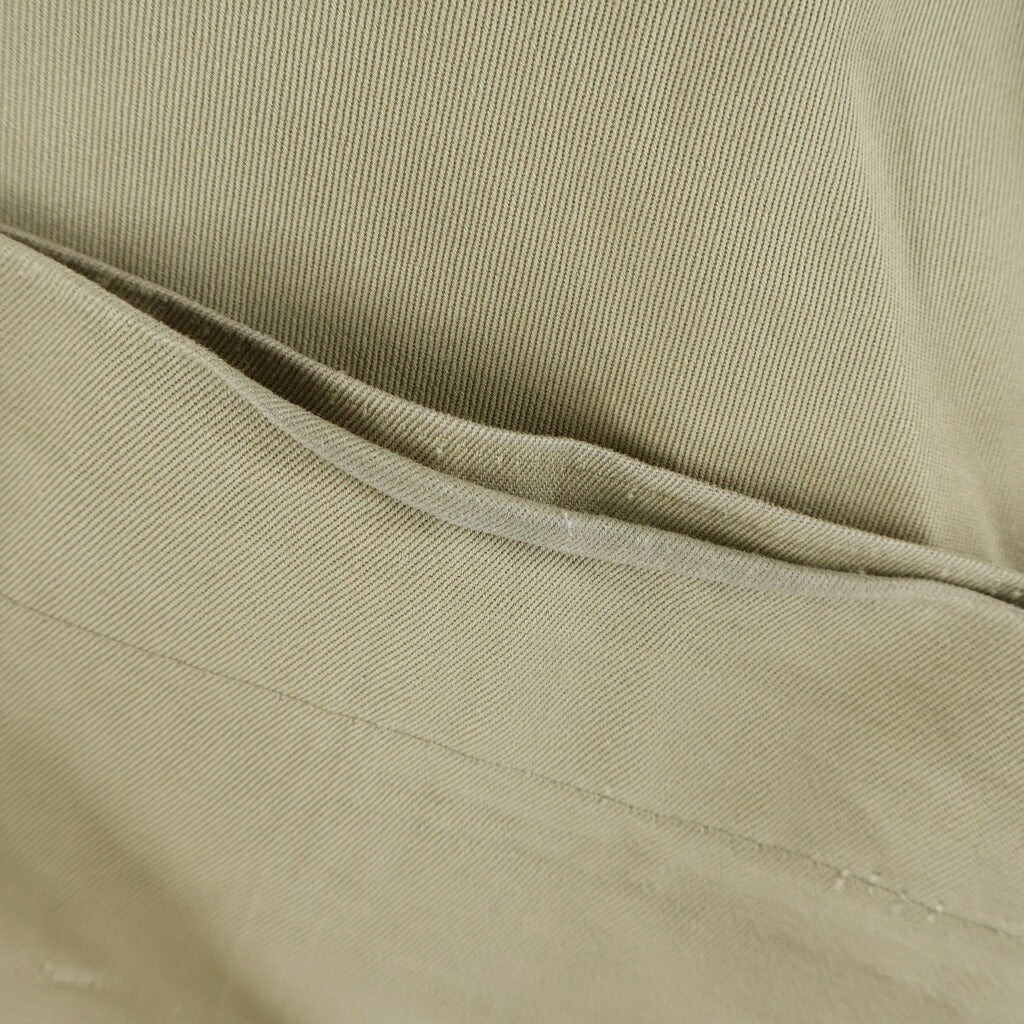 VINTAGE(ヴィンテージ) 40s M-43 ガスフラップ サイドシングル 細ベルトフープ 片玉縁 アーミーチノ ワイドチノパンツ ベージュ