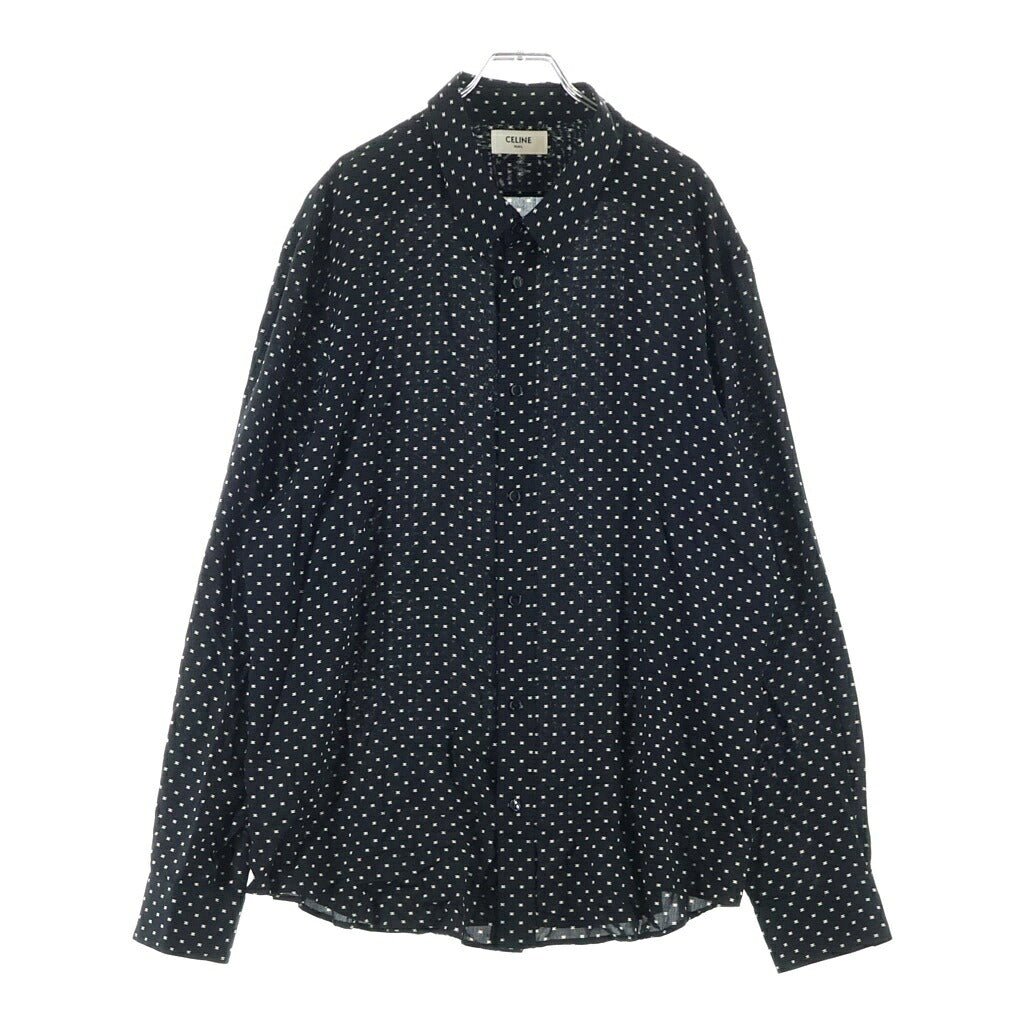 CELINE(セリーヌ) Triomphe Rayon Shirt トリオンフ 2C813313V 長袖シャツ ブラック
