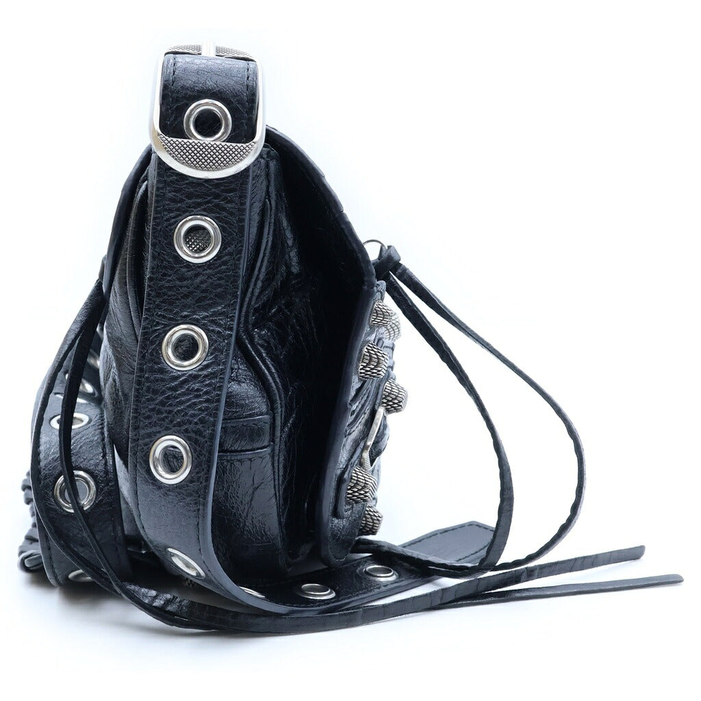 BALENCIAGA(バレンシアガ) E CAGOLE XS ルカゴール ショルダーバッグ ブラック レザー シルバー金具 719082