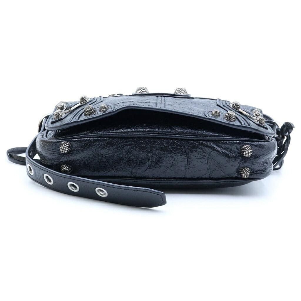 BALENCIAGA(バレンシアガ) E CAGOLE XS ルカゴール ショルダーバッグ ブラック レザー シルバー金具 719082