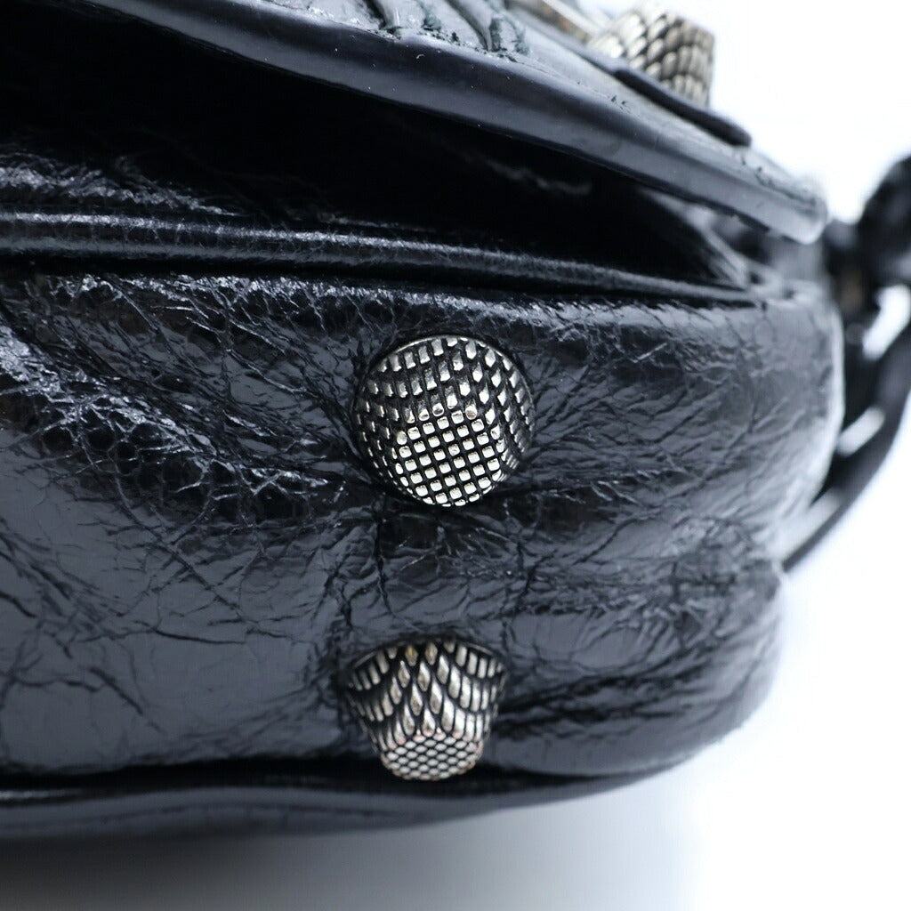 BALENCIAGA(バレンシアガ) E CAGOLE XS ルカゴール ショルダーバッグ ブラック レザー シルバー金具 719082