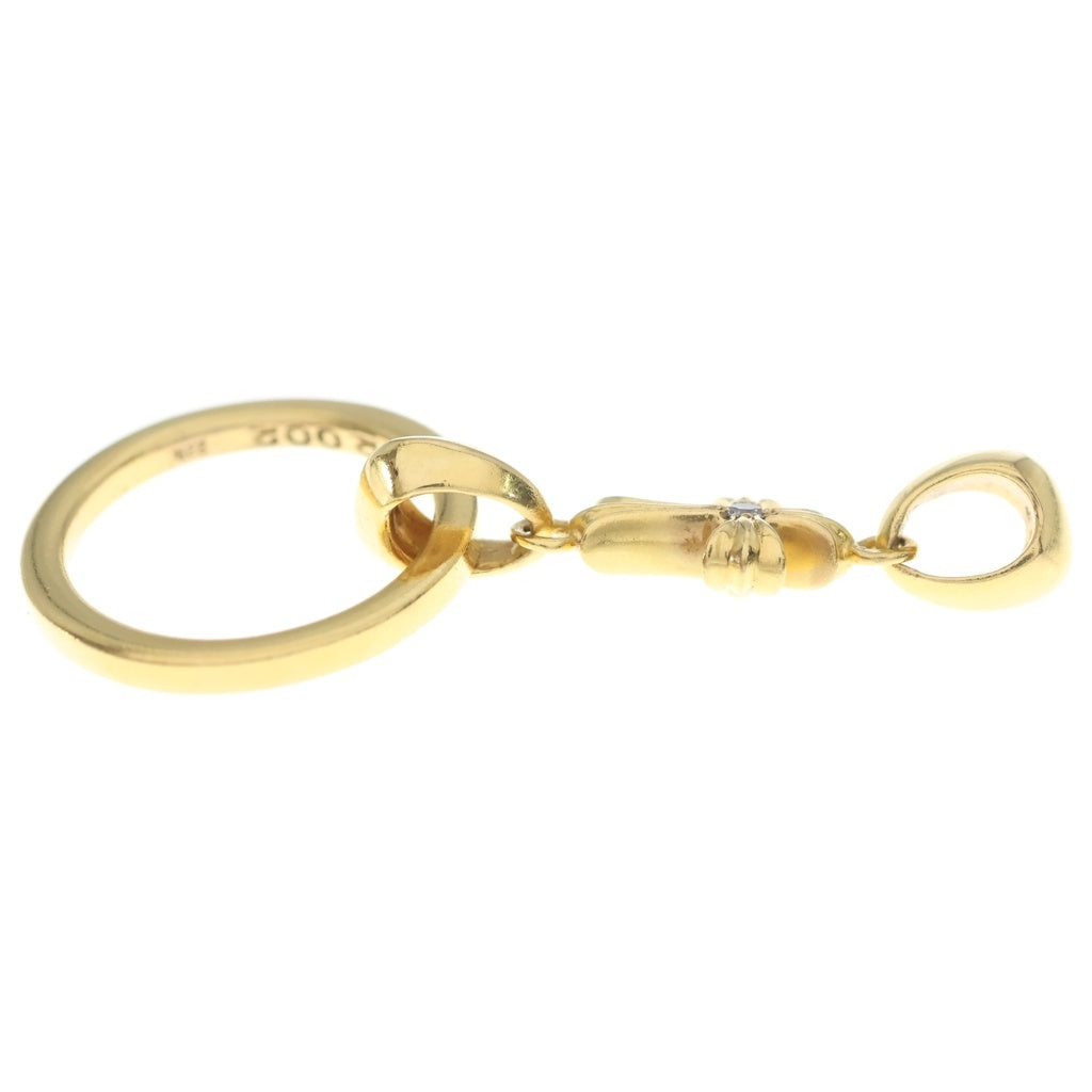CHROME HEARTS(クロムハーツ) 22K EWLP NTFL BBF 1DIA ベイビーファットクロス アイウェアループ 1ダイヤ ペンダントトップ シルバー