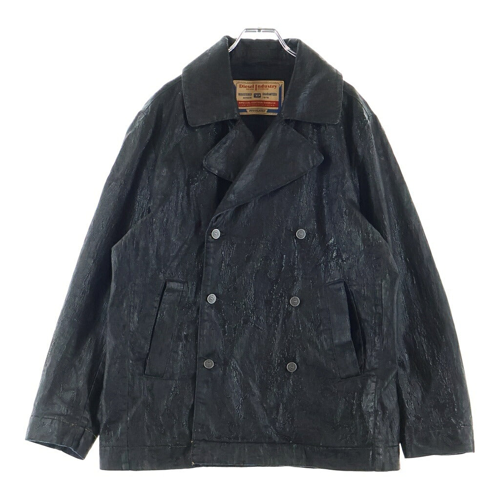 DIESEL(ディーゼル) D-BONDED-S 渋谷店リニューアル記念限定 クラックコーティングダブルブレストジャケット P01367 ブラック