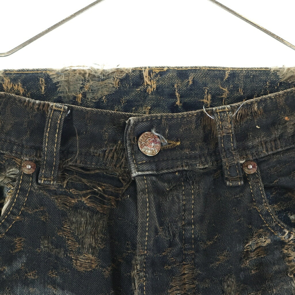DIESEL(ディーゼル) D-FINITIVE-FSF2 ダメージ加工 コーティングデニムパンツ A16918 ブラック