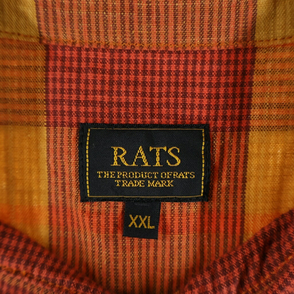 RATS(ラッツ) 26SS COTTON CHECK SHIRT コットンチェック長袖シャツ 26RS-0309 オレンジ