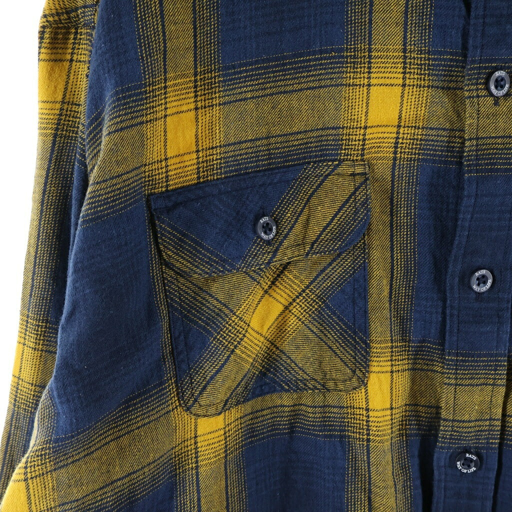 RATS(ラッツ) 25SS COTTON LINEN CHECK SHIRT コットンリネンチェック長袖シャツ 25RS-0307 イエロー