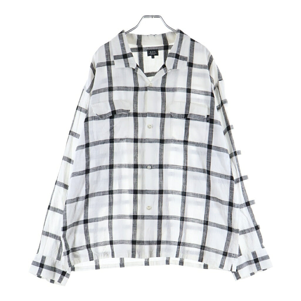 RATS(ラッツ) 25SS WIND PEN CHECK SHIRT ウィンドペンチェック長袖シャツ 25RS-0408 ホワイト/ブラック