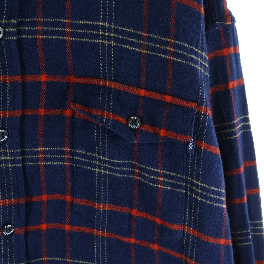 RATS(ラッツ) 26SS CHECK FLANNEL SHIRT チェックフランネル長袖シャツ 26RS-0905 ネイビー