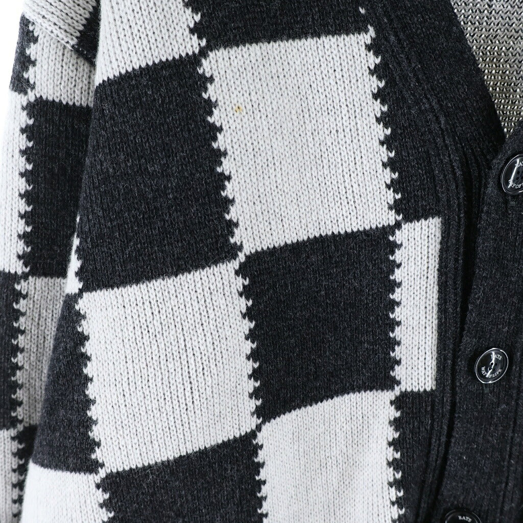 RATS(ラッツ) 25AW ARGYLE KNIT CARDIGAN アーガイル柄ニットカーディガン 25RN-1108 グレー/ホワイト