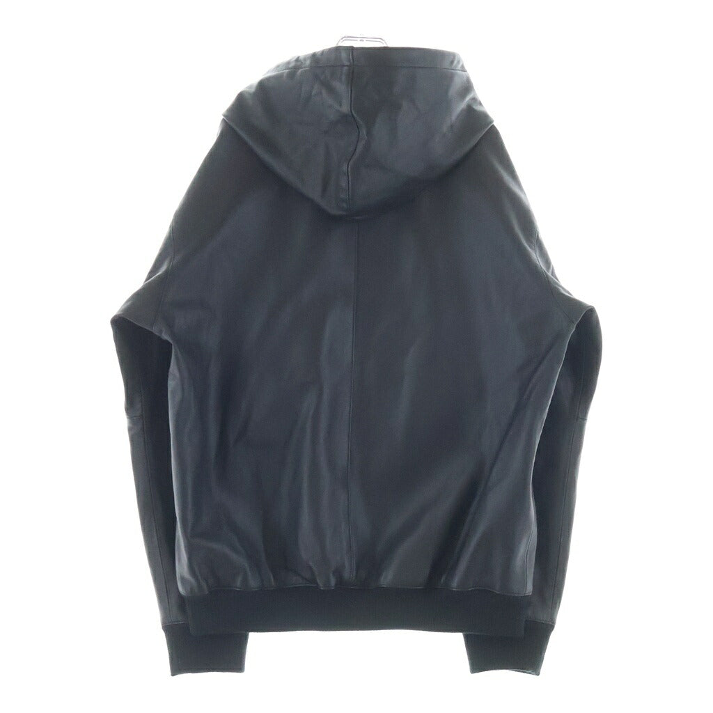 SCHOTT(ショット) 24AW LEATHER FULLZIP PARKA ラムレザーフルジップパーカー 782-3950080 ブラック