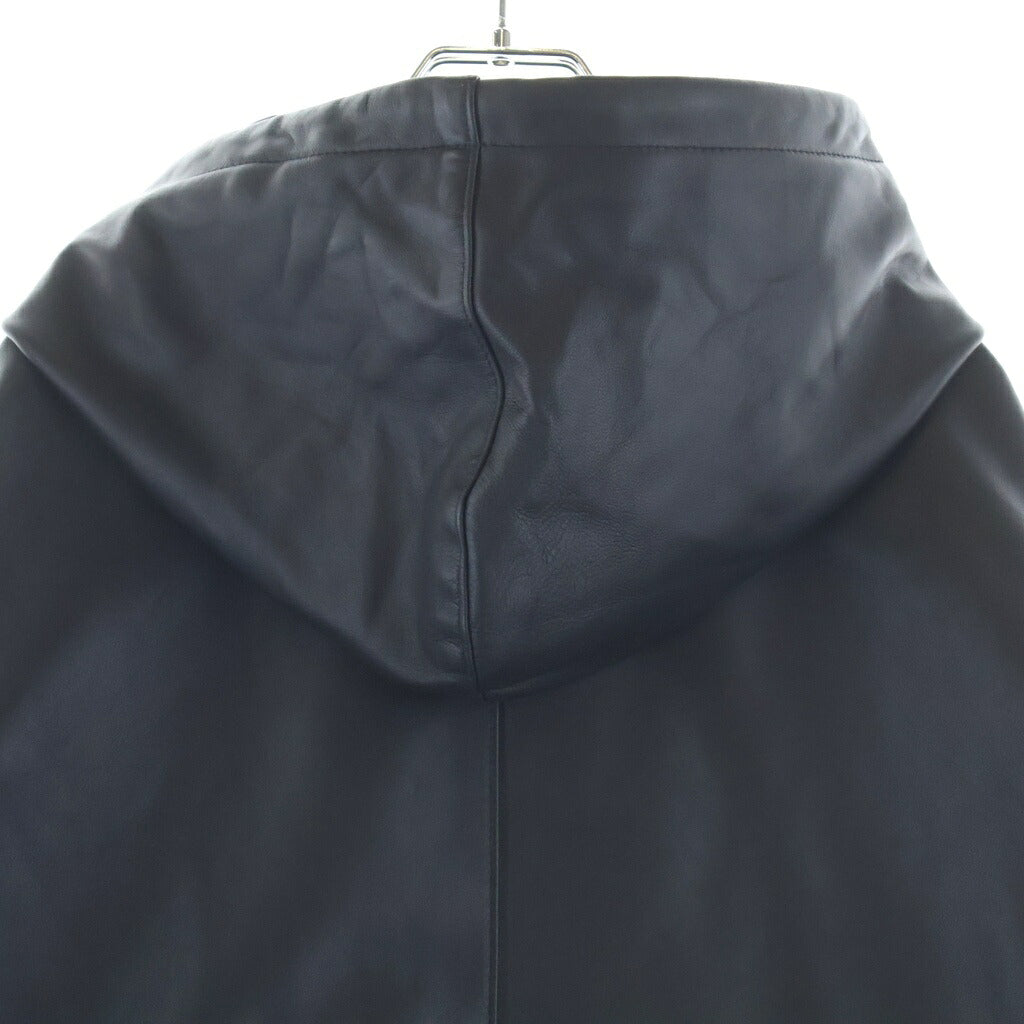SCHOTT(ショット) 24AW LEATHER FULLZIP PARKA ラムレザーフルジップパーカー 782-3950080 ブラック